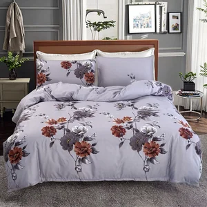 Manufacturer Supply Digital Floral Printed Bedroom Quilt Cover Set Fashion Duvet Cover with Pillow Cases for Home Use