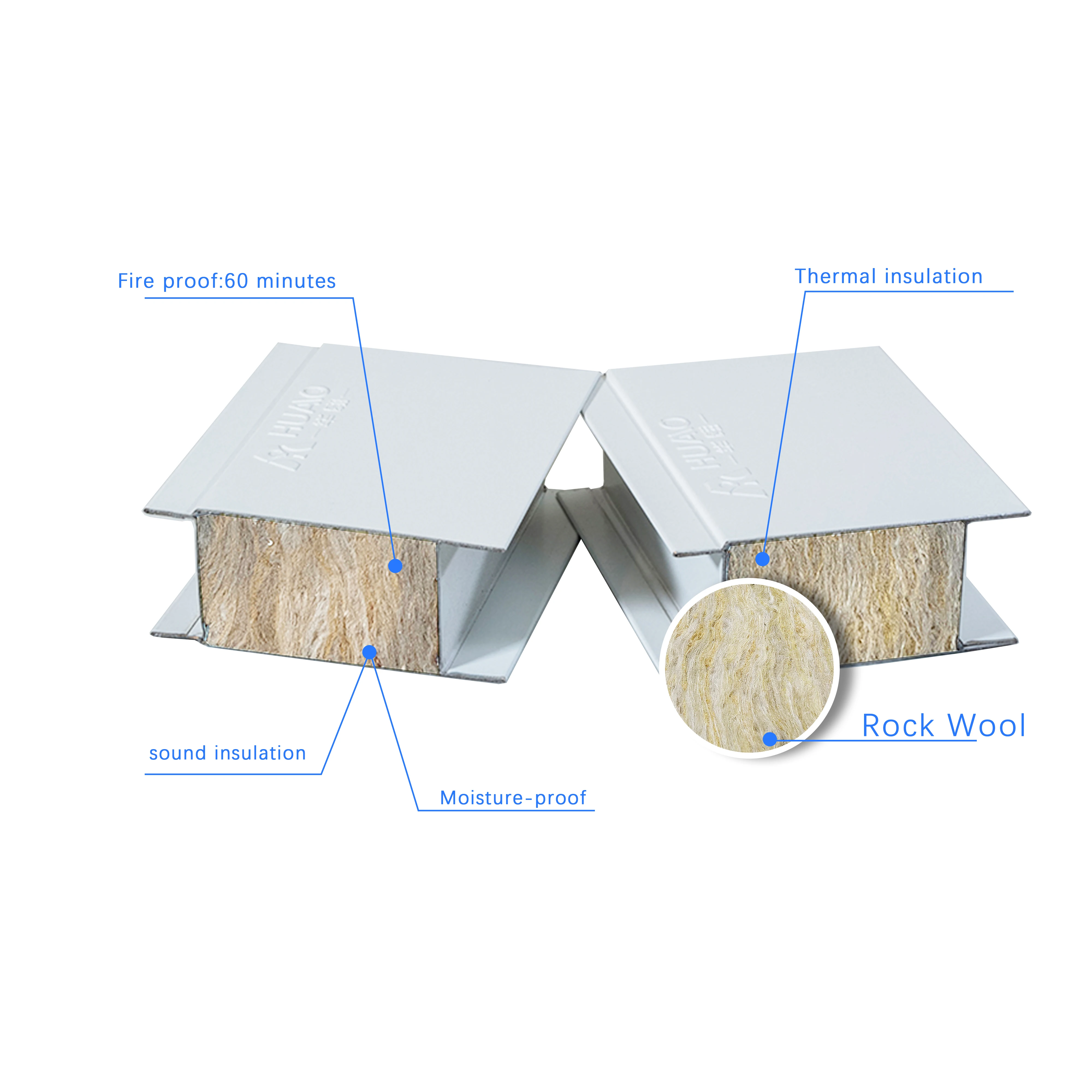 product 42mm rock wool sandwich panel wall fireproof sandwich panel acoustic slat wall panel-17