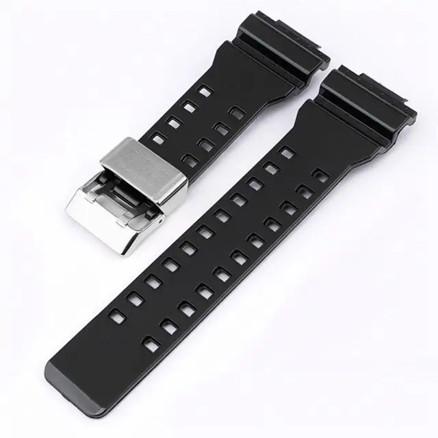 Replacement Loop Hoop Ring Strap Band Stainless Steel Resin Rubber for Casio GShoc Watch