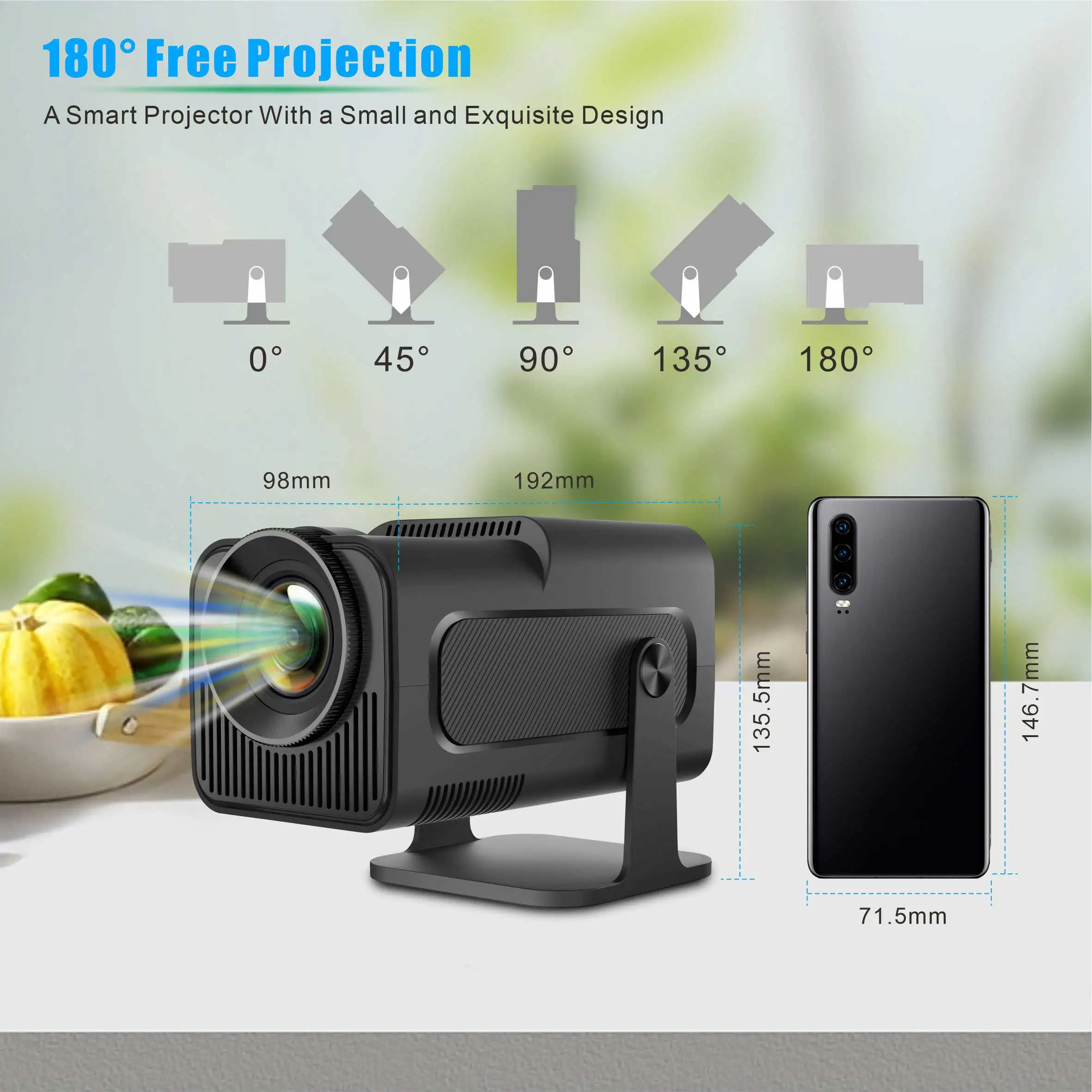 HY320ミニプロジェクター (HY320 Mini projector) Amazon.com: Mini Portable Projector 4K with WiFi and