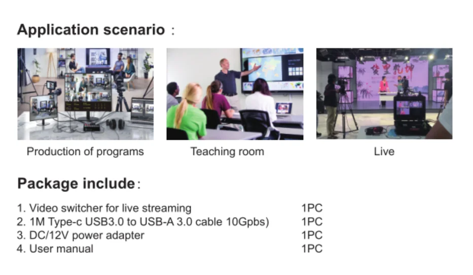 Live Streaming Video Switcher Video Cast Switching & Replay Controller Video Mix Broadcast Switcher Video Splitters & Converters