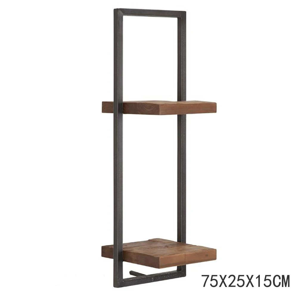 Hot Sale Modern Shelf Unit Floating DIY Wall Mounted Shelf Customized Metal and Wood Display Shelf