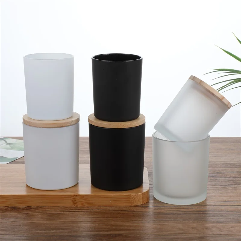 In Stock Wholesale Promotion 8oz 14oz 16oz Matte Black Glass Round