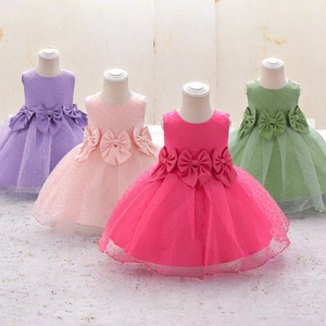 Customizable Girls Floral Satin Dress O-Neck Summer Casual Birthday Parties Children's Apparel Beautiful Flower Clothes for Kids