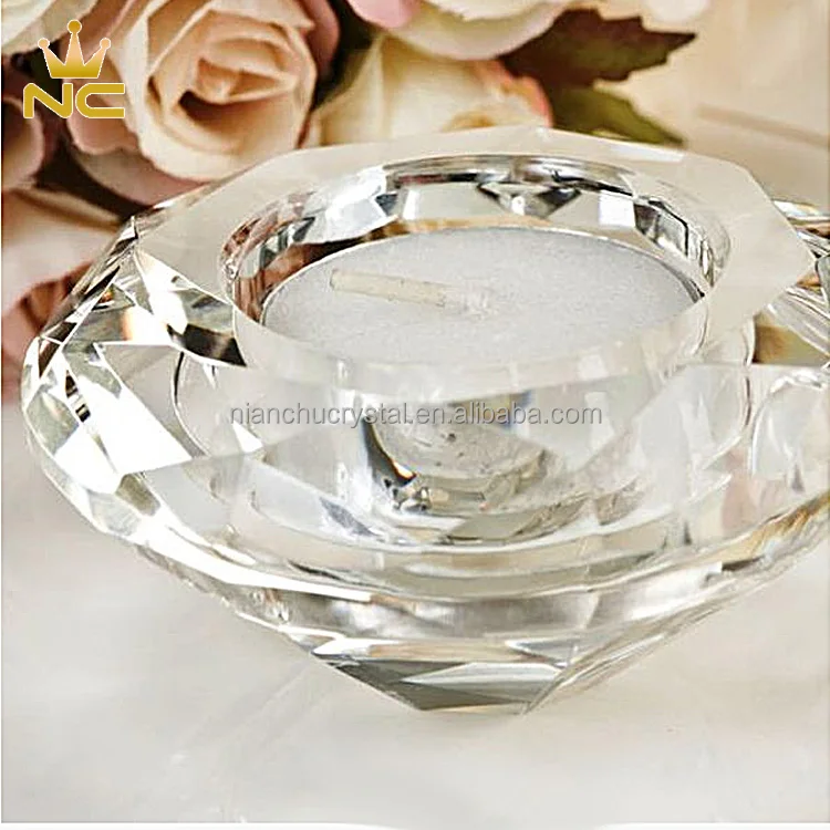 Crystal Diamond Candle Rings Crystal Glass Tealight Candle Holder