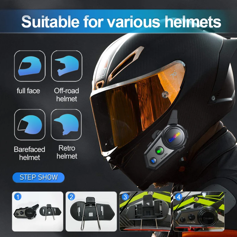 2023 New Model Q18 Helmet Intercom Motorcycle Helmet Blue Tooth Headset Rider Interphone Music Sharing Lovers Style Communicator 2023 New Model Q18 Helmet Intercom Motorcycle Helmet Blue Tooth Headset Rider Interphone Music Sharing Lovers Style Communicator