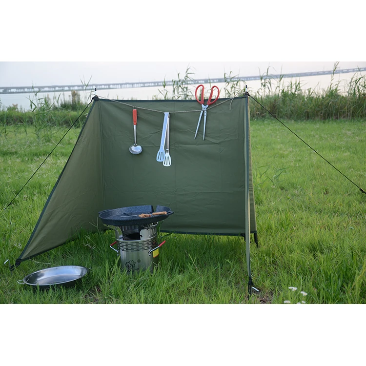 New Customized Rectangle Canvas Folding Lightweight Outdoor Beach Camping Windshield Windbreaker Windscreen for Picnic