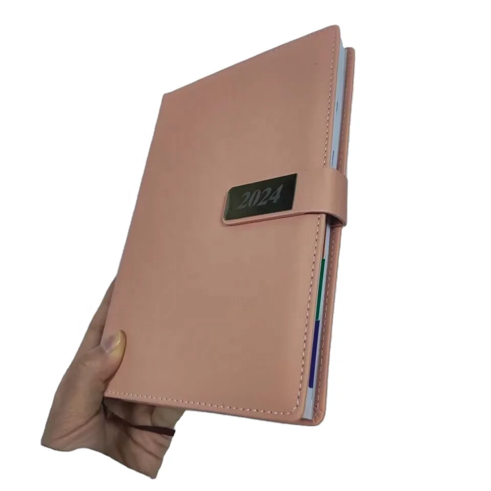 A5 B5 Business Diary 2025 with Logo Custom Leather Agenda 2025 Spanish Luxury