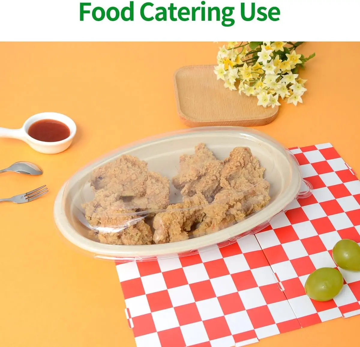 28oz Oval Disposable Sugarcane Bagasse Meal Prep Take Away Food Packing ...