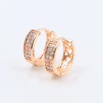 Fashion Jewelry Charm Huggie Earrings Fashion Ladies Clip Earring Gold Plated Zircon Small Hoop Earrings For Women