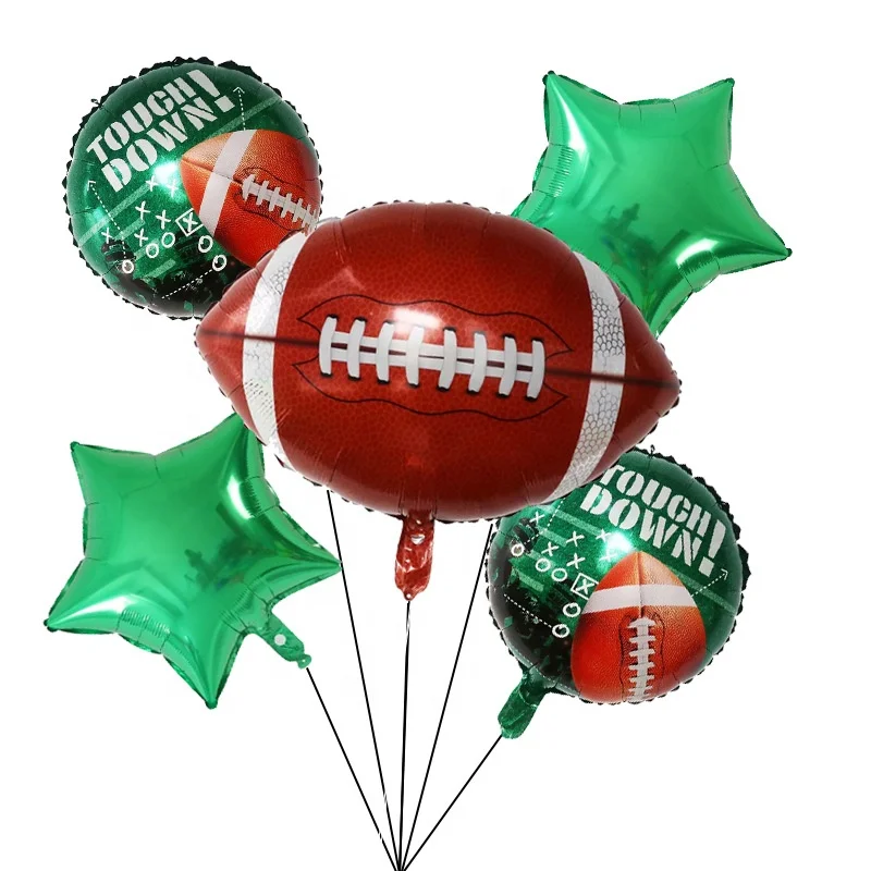 5 x Football Latex Balloons Helium or Air fill Party Football Party Decorations 