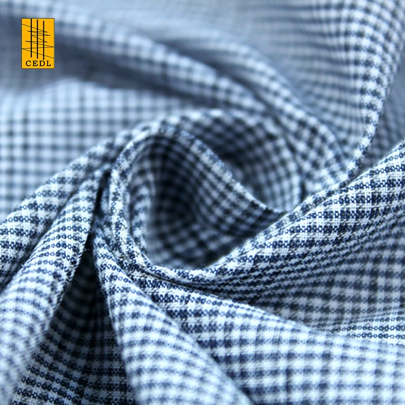 Фабричная хлопковая полиэфирная льняная пряжа, окрашенная клетчатая ткань для рубашки, юбки, платья, удобная и дышащая ткань OCS