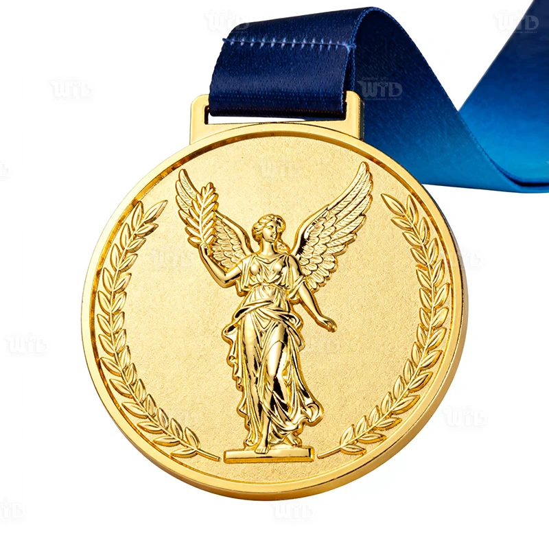 Medalha Metálica Personalizada de Alta Qualidade com Fitas, Banhada a Ouro, com Gravação, Medalha de Prêmio 3D, para Provas Esportivas, Medalha de Conclusão Personalizada