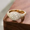 Bague en or massif 18 carats avec diamant moissanite véritable