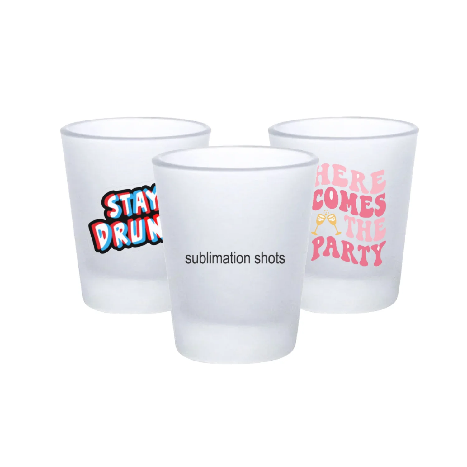 USA Warehouse Wholesale 1.5oz Sublimation Shot Glass Whisky Wine Glass Cup White With Sublimation Frosted Blank Shot Glasses with Custom Logo