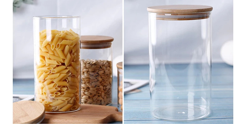 Candy Jar, Cookie Jar, Glass Storage Jar Sealed Bamboo Lid- Clear Glass Bulk  Food Storage Jar, Spice Jar, Condiment Jar, For Supply Tea, Coffee, Spices,  Candy, , Grains - Temu