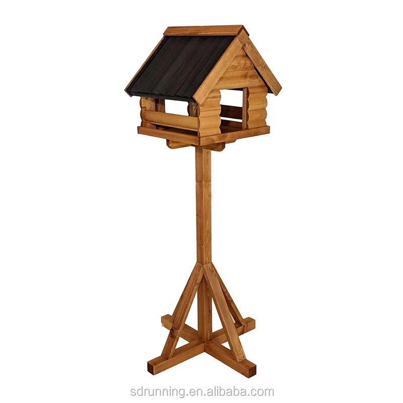 Traditional Free Standing Wooden Garden Bird Table Feeder Feeding station 