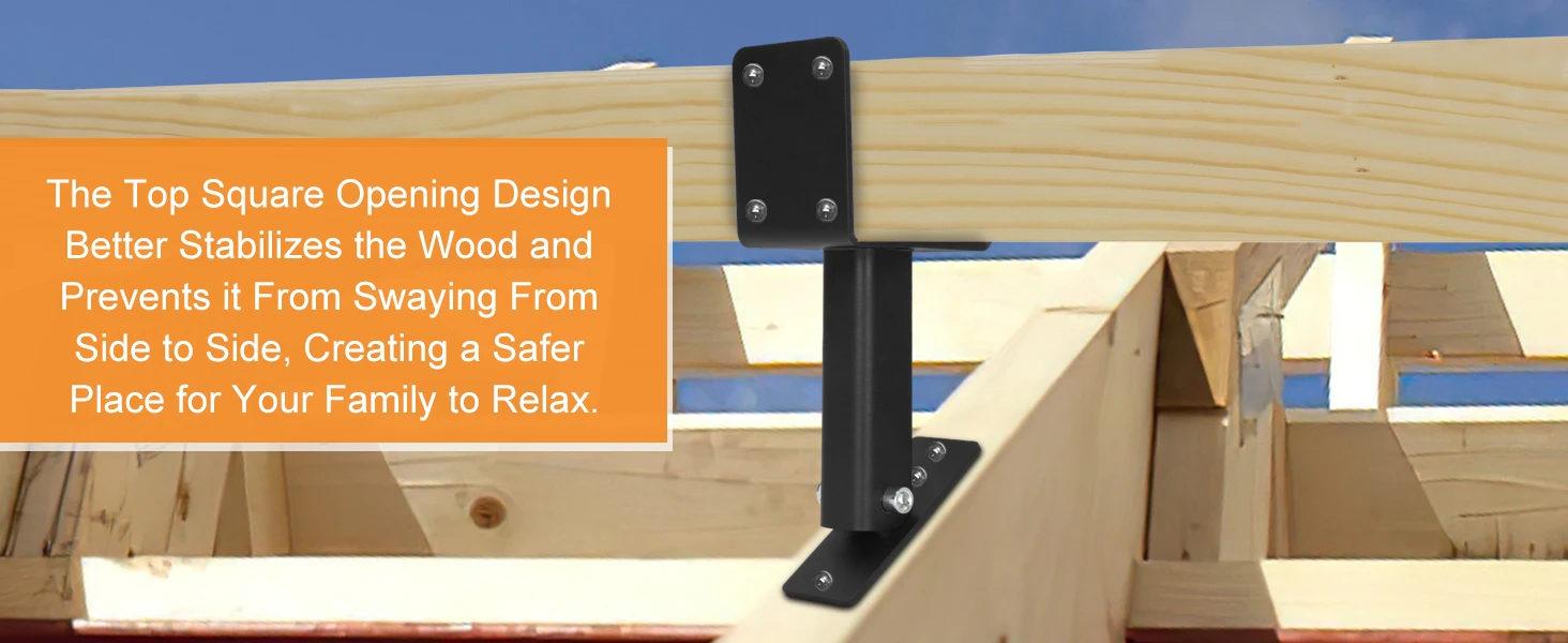 Heavy Duty Adjustable 4x4 Pergola Riser Brackets & Gutter Support
