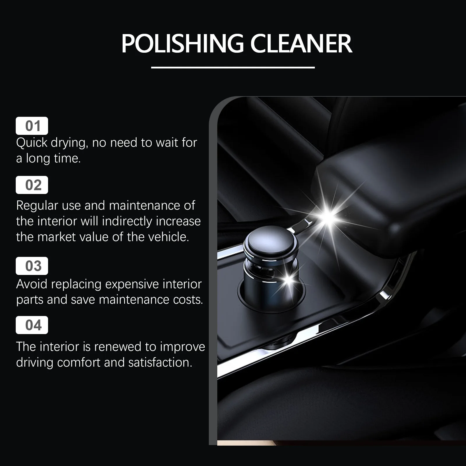 HOMONTH Polishing Cleaner Plastic Polish Compound Detailing Polisher Stain Buster Gloss Improvement Interior Cleaner
