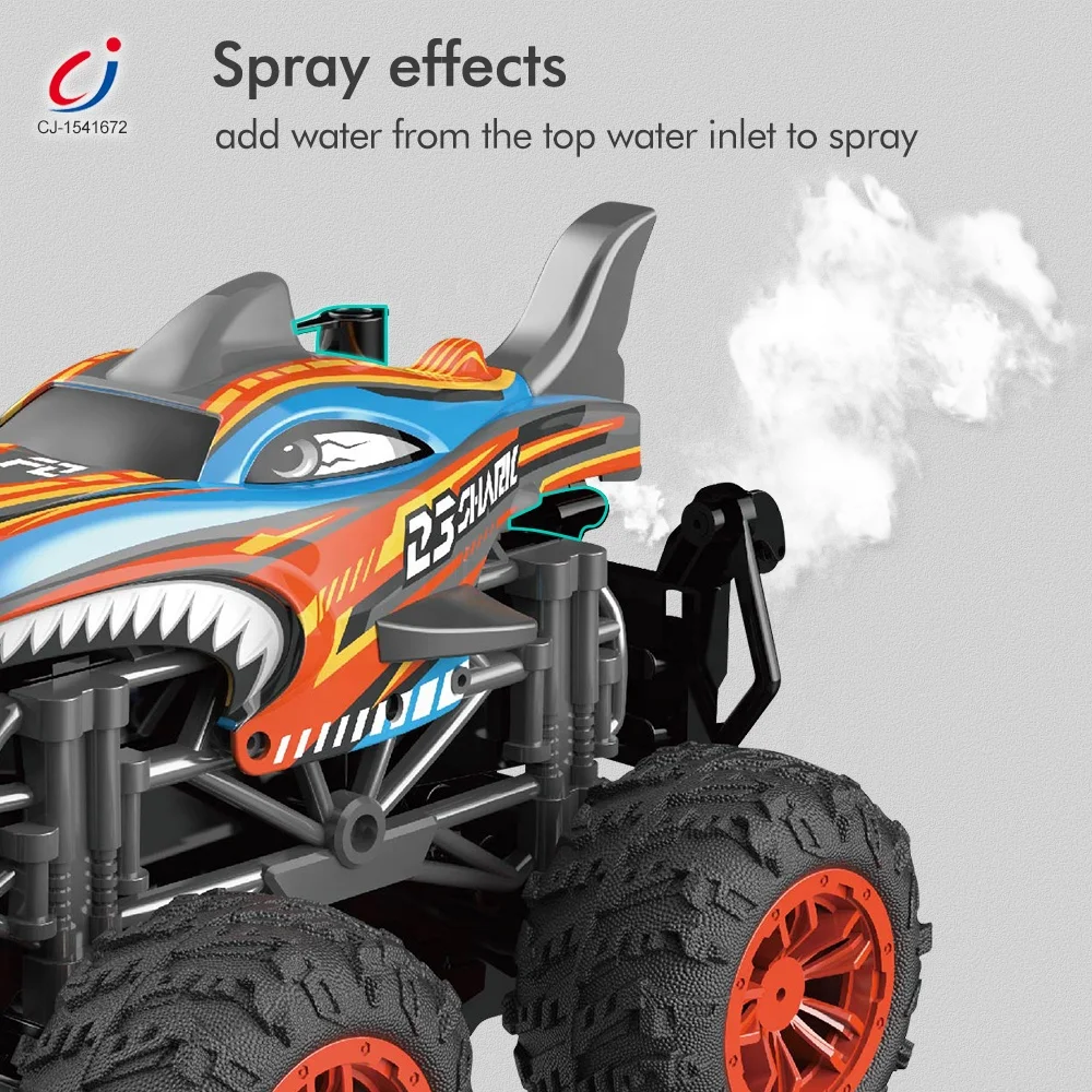 Chengji Rc Car 360 Degree Rotating Flip Car Off-road Stunt Vehicle Toy 1:18 Light Music Spray Water Remote Control Stunt Car Toy