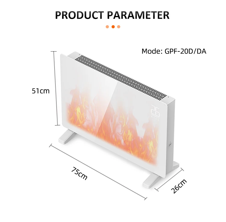Electric Fireplace, 2000W, Wall - detail 14