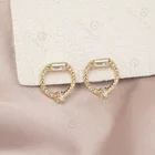Zircon Earrings Zirconearrings Gemnel Jewelry Fashion Minimalist 925 Sterling Silver 14k Gold Rectangle Baguete Zircon Circle Star Stud Earrings For Women