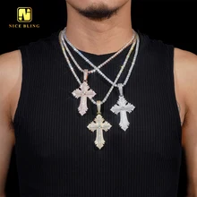 2025 New Style Cross Pendant Moissanite Pendant Pass Diamond Tester Hip Hop iced out Pendant Religious Jewelry