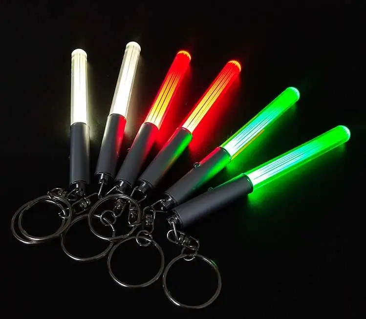Promotion Gifts Colorful Customized logo LED Lightsaber Keyring Acrylic Glow Magic Wand Stick Cheer Props Light up Keychain