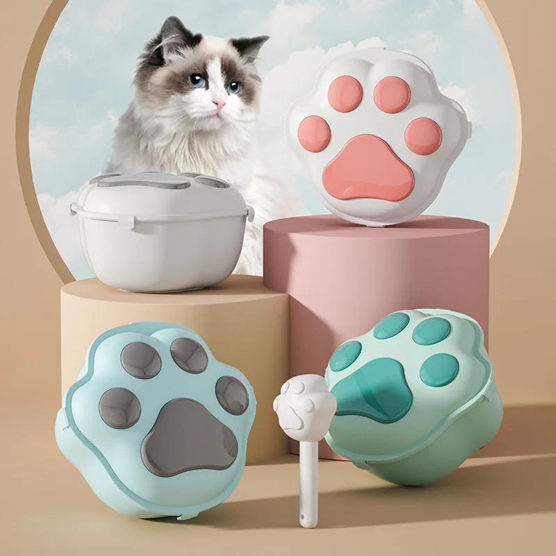 Clipon Opening Pets Cats Food Boxes Plastic Scoop Dog Treats Food