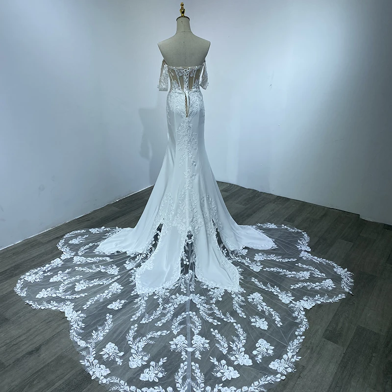 Bohemian Backless Sweetheart Wedding Dress Cutout Lace Beach a Line Custom Made Sash Short Sleeves Beach Bridal Gowns Wm10 Bohemian Backless Sweetheart Wedding Dress Cutout Lace Beach a Line Custom Made Sash Short Sleeves Beach Bridal Gowns Wm10