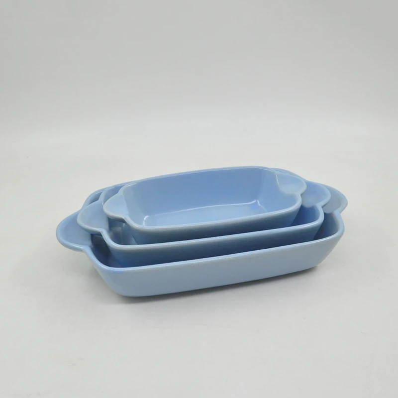 Sample Available Eco Friendly Feature and Oven Dish Plates Dinnerware Baking Tray Oven Bakeware Set Type Stoneware Ceramic Baking Tray