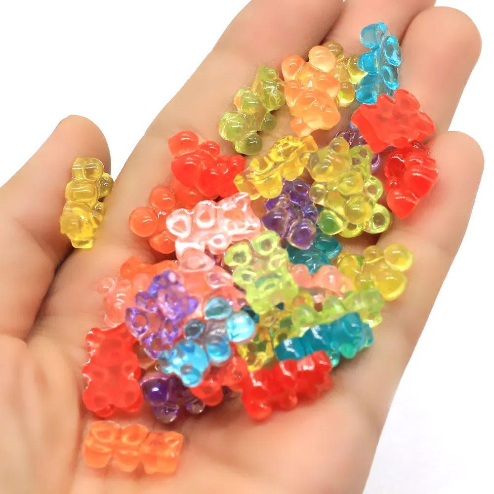 Gummy Bear Beads - 17mm Fake Gummy Bears with Hole for