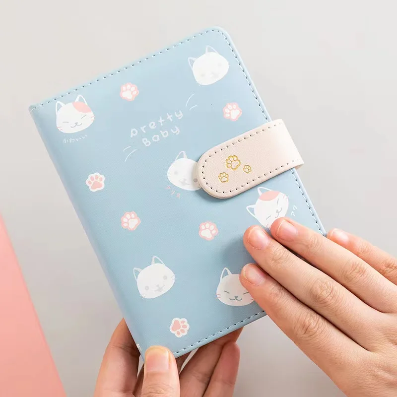 Custom A5 Japanese Korean Cute Cat Diary Stationery Journal Books for Girls 100 Inner Sheets Loose-leaf Full Printing Options