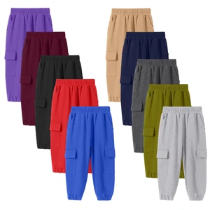 Kids Pant Boys Casual Solid Plain Cotton Jogger Sweatpants Custom Children's Cargo Pants Clothes for Kids