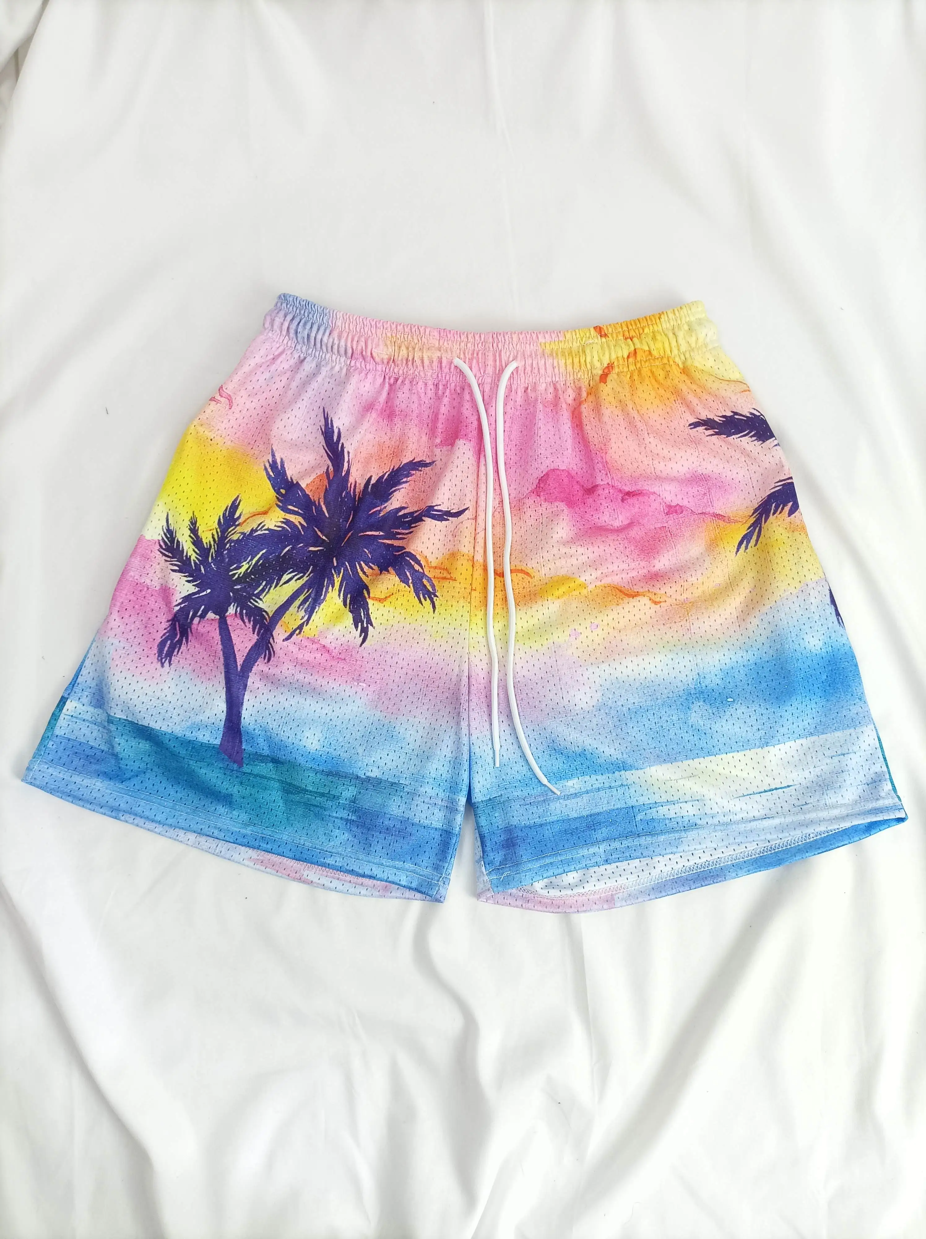 Custom Logo 5 Inch Mesh Shorts Men's Women Polyester Gym Basketball