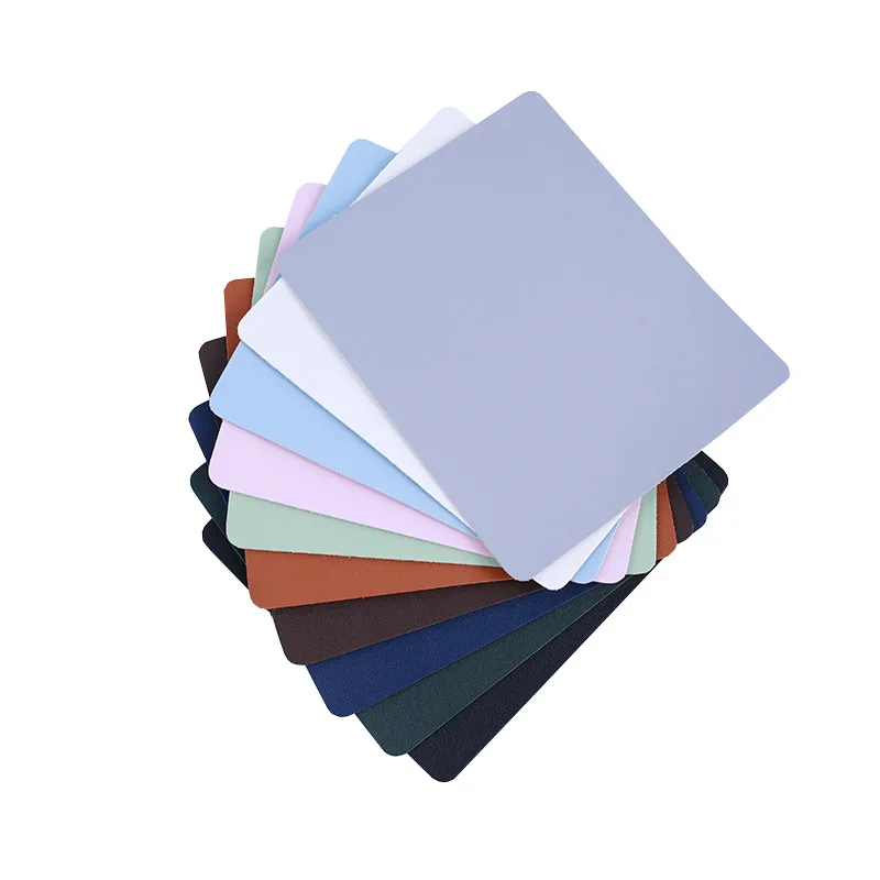 Customizable Logo Small Waterproof Leather Mouse Pad Solid Color Simple Laptop Desk Mat 3D Cartoon Style Computer Pad in Stock