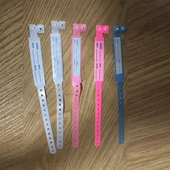 Newborn Kid Mother Baby Infant Wristband Bracelets Hospital Id Hand Bands Medical Patient Travel PVC Plastic Beaded Bracelets