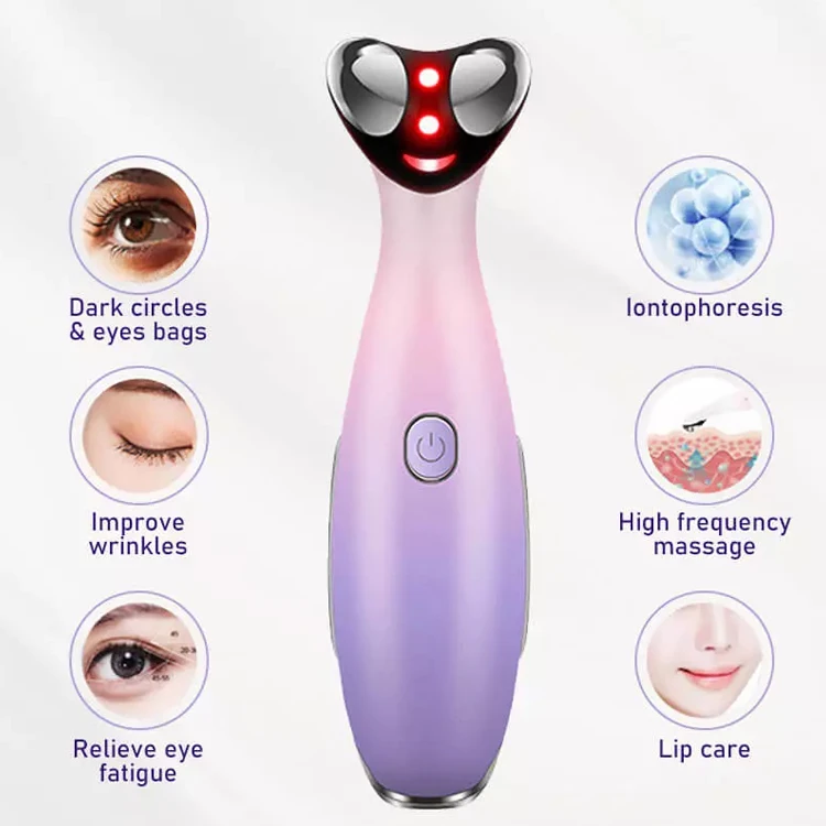Ems Rf Mini Roller Electric Vibration Eye Massage Tool Anti Aging Skin Care Device Eye Massager Pen Eye Massager Wand