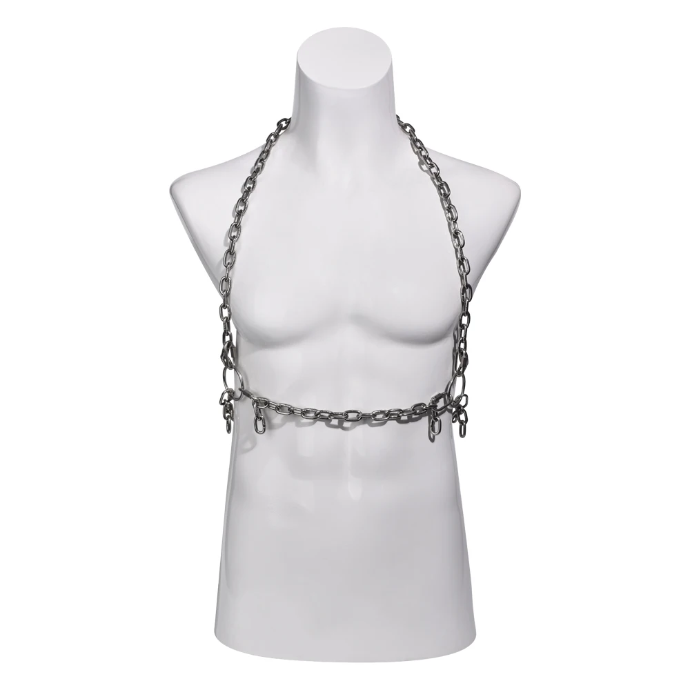 Metal Chain Male Erotic Wearable Bondage Corset for Men Gay Slave Game SM Toys Leather Handcuffs BDSM