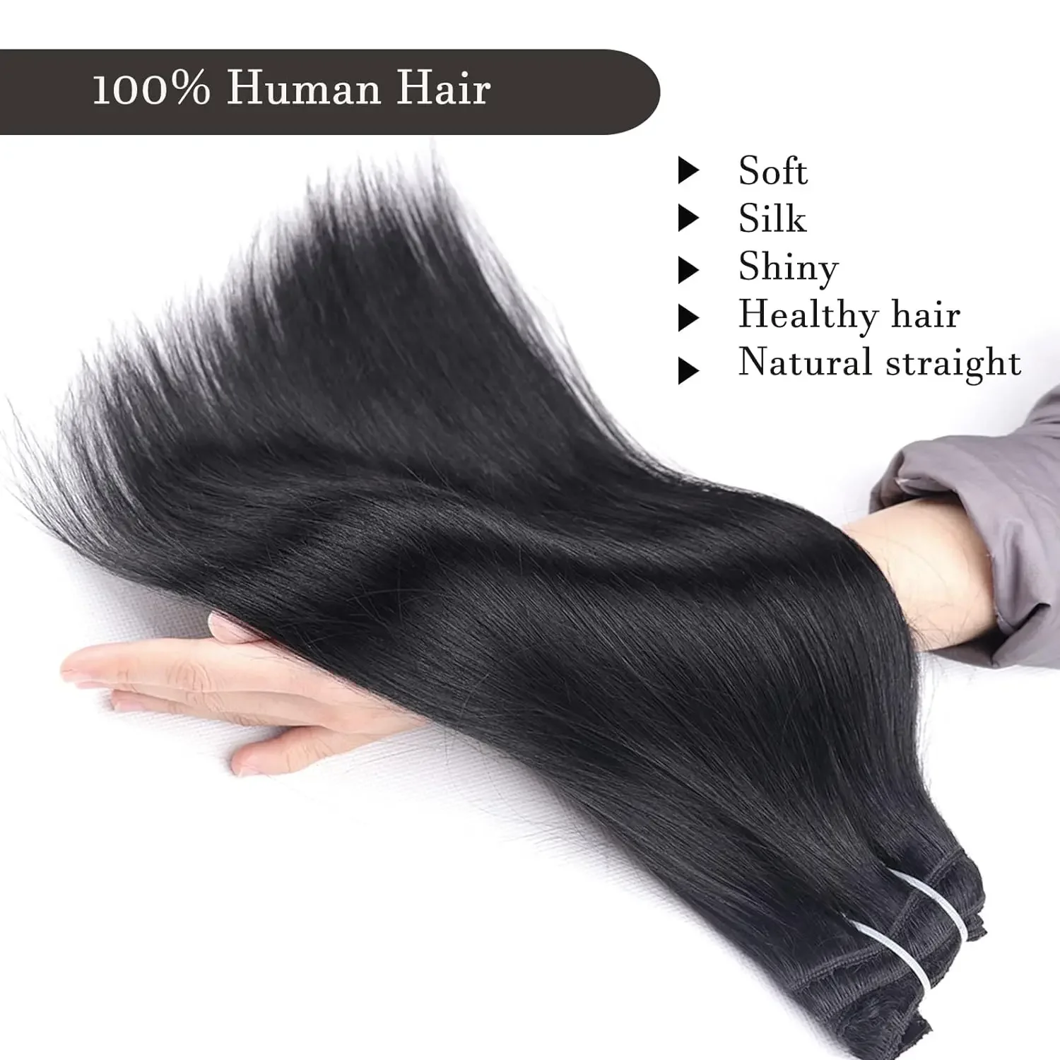 Extensões de cabelo humano liso remy brasileiro com clipe_voghion.com