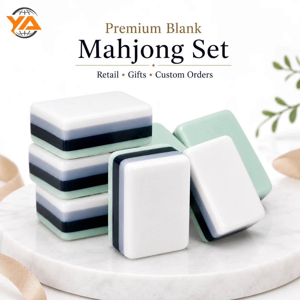 Custom Blank 160PCS Acrylic American Mahjong Tiles, Tournament Size Waterproof ODM OEM Custom Logo for Gift Club
