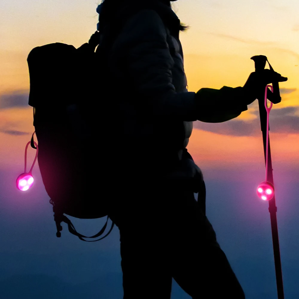 Рекламные цветные уличные силиконовые шнурные стяжки со светящимся светодиодным светом, прикрепляемые к рюкзаку или велосипеду