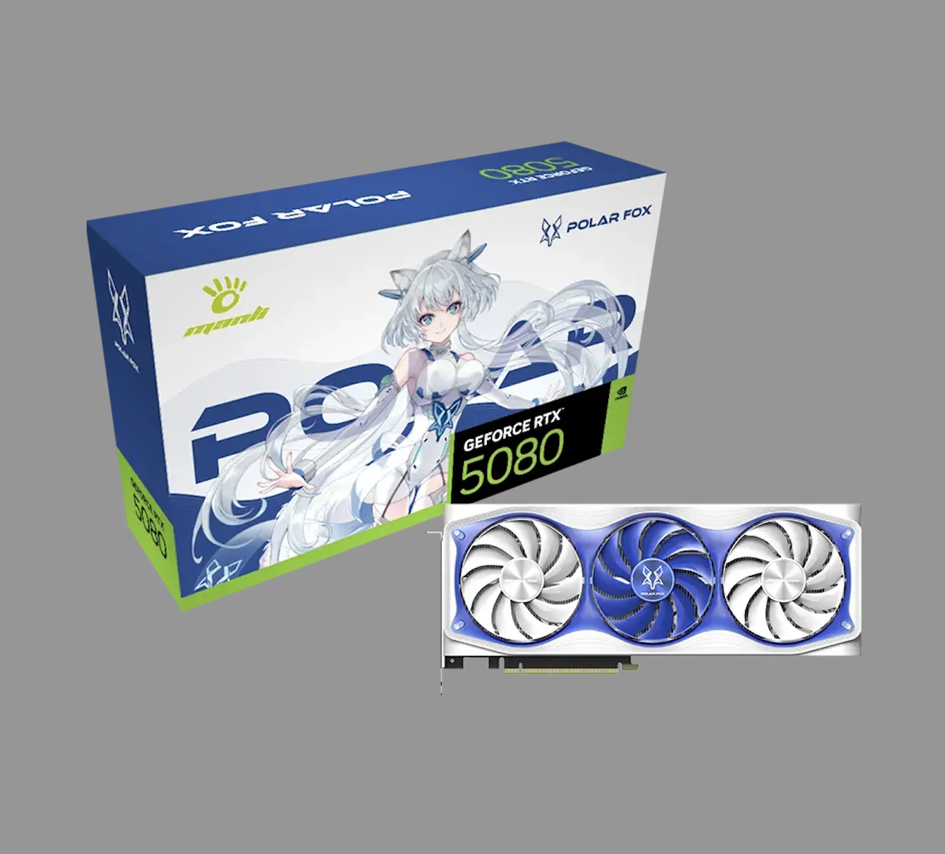 Manli Polar Fox Geforce RTX 5080 OC 16GB GDDR7 Video Card