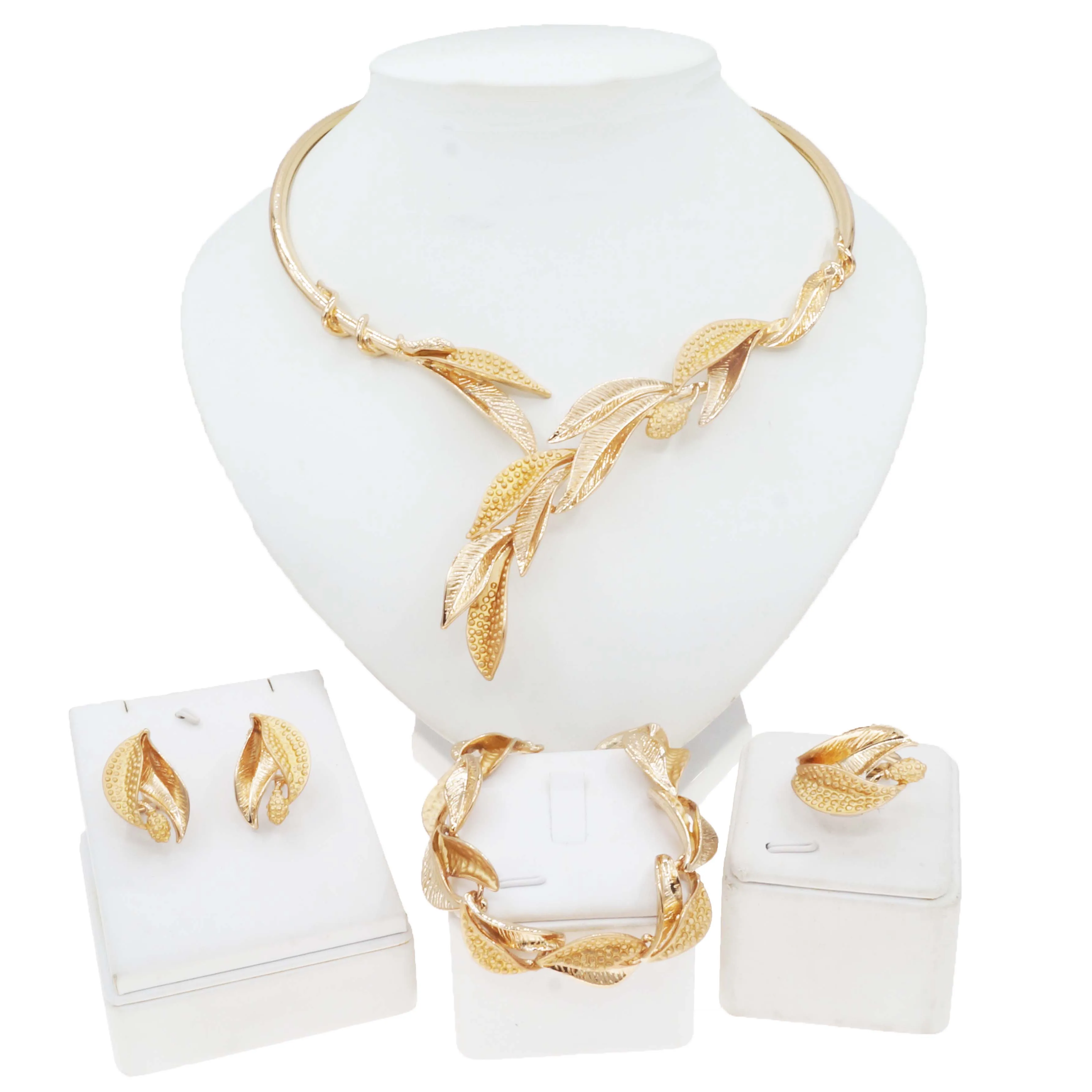 Manufacture Wholesale Price Dubai Gold Jewelry Set Popular Fashion