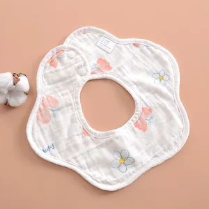 Muslin Baby Clothes Baby Item Pure Cotton 360 Degree Waterproof Large Button Closure Accessories Baby Bibs