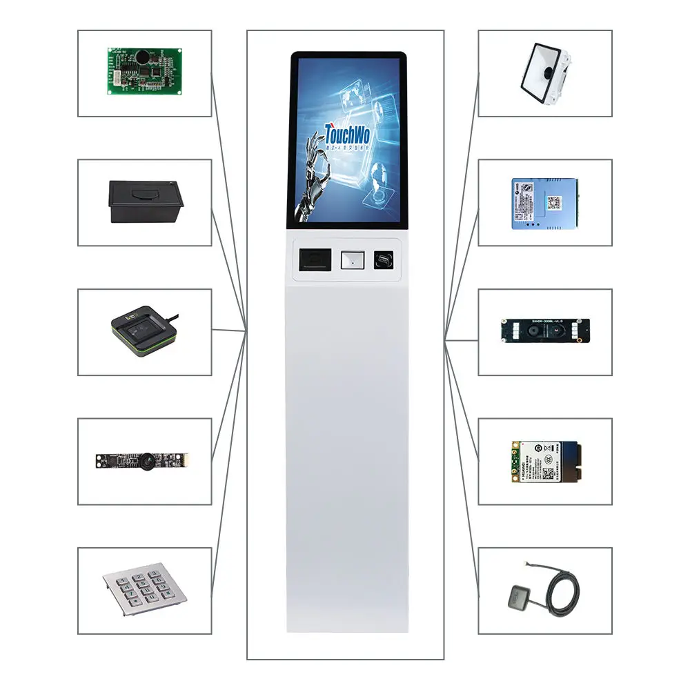 Win11 Win10 Android Self Payment Advertising Display Terminal Stand Interactive Information Kiosk