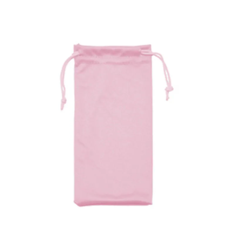 Solid Color Eyewear Bag Closed Storage Bag Double Rope White Microfiber Sunglasses Protective Custom logo Eyeglasses Pouch