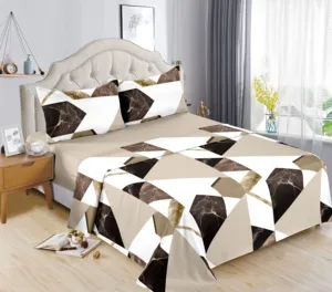 Botanical Print Queen Size Bedding Set 4 Pcs Complete With Flat Sheet Fitted Sheet and Drap for Australian Master Bedroom Decor