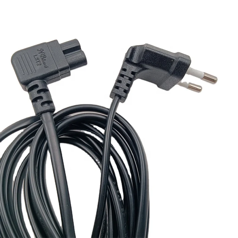 IEC C7 to Eu Power Cable 90 Degree Right Angle C7 Cord Connector 2 Pin Left Angle Plug  Extension Cord