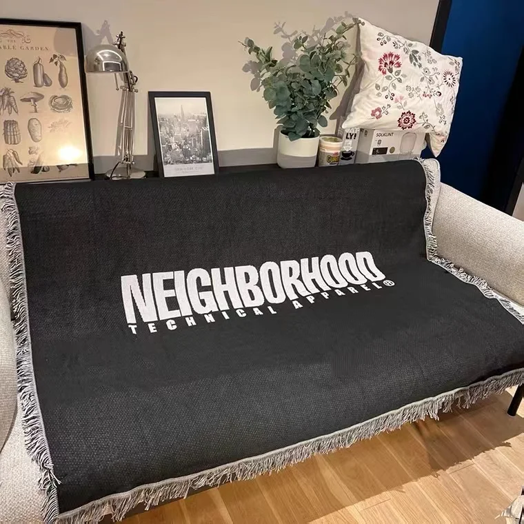 56 ''x 60'' знаковое Тканое одеяло для стульев, четырехстороннее Тканое одеяло с логотипом, индивидуальное одеяло с необработанными краями на всем хлопке